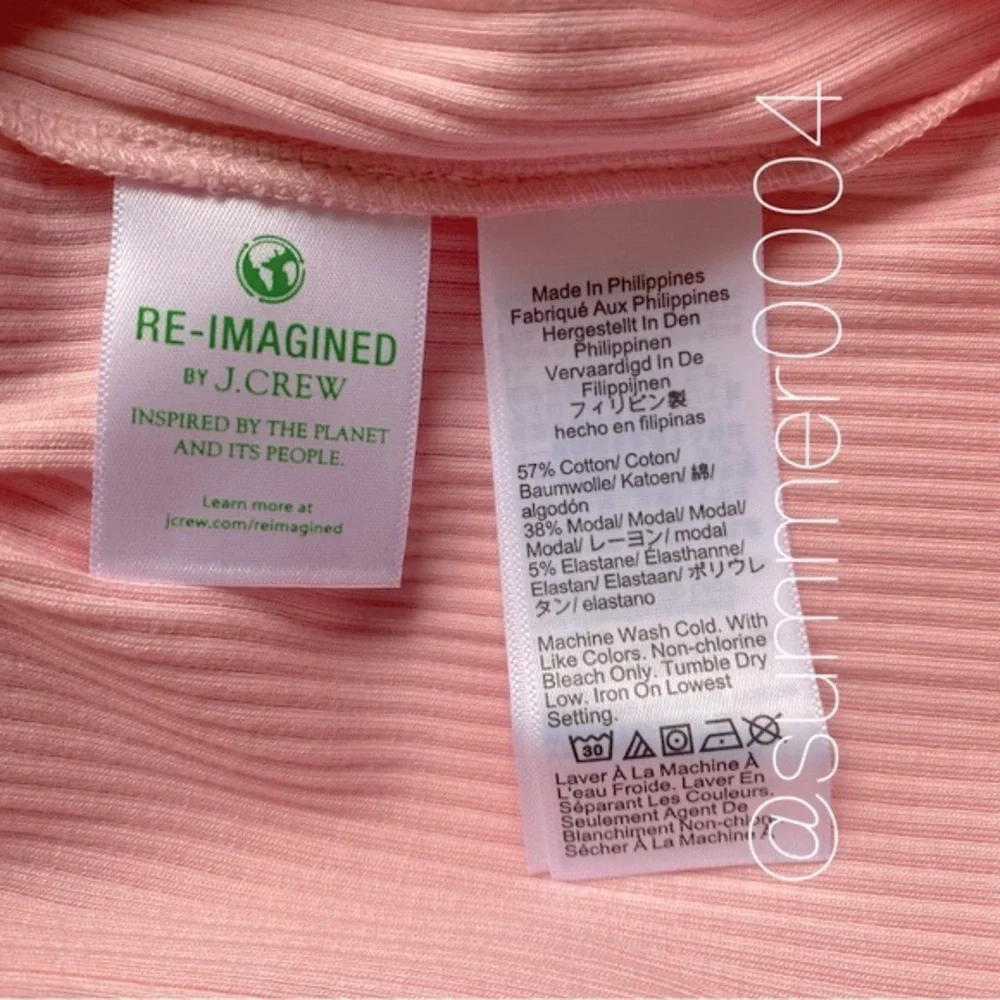 NWT J Crew One Shoulder Vintage Rib Warm Pink Top XS - Picture 6 of 6